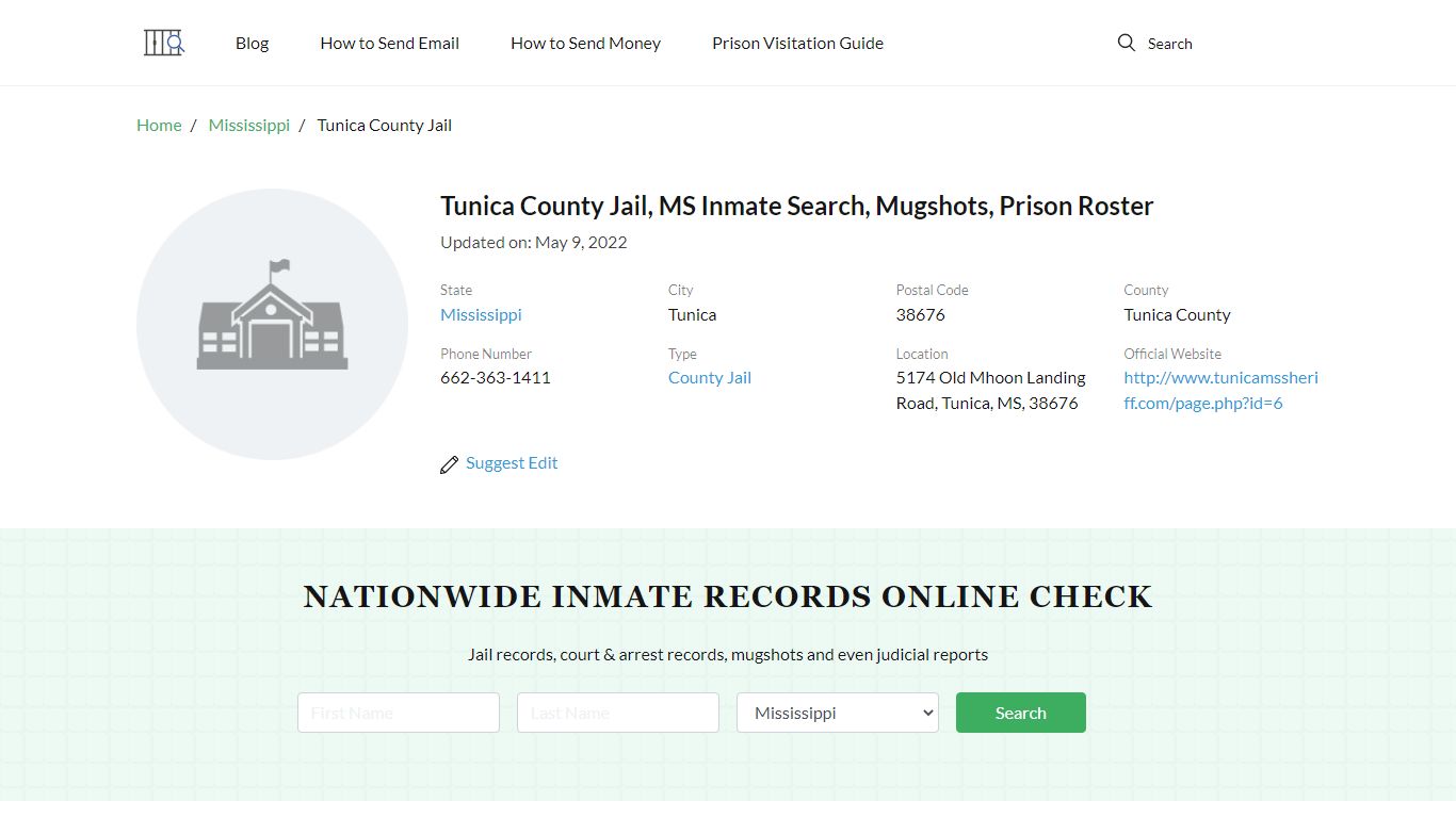 Tunica County Jail, MS Inmate Search, Mugshots, Prison Roster